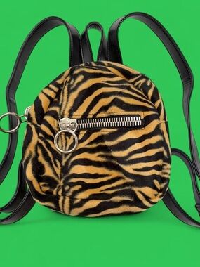 Current Mood Faux Fur Tiger Stripe Mini Backpack